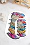 Digital Non-Slip Base Washable Floral Oval Bath Mat Set of 2 Toilet Seat Covers - 3