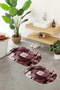 Digital Printed Non-Slip Base Washable Oval Bath Mat Set of 2 Toilet Seat Covers - 3