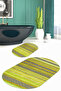 Digital Printed Non-Slip Base Washable Oval Bath Mat Set of 2 Toilet Seat Covers - 4