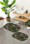 Digital Non-Slip Base Washable Oval Bath Mat Set of 2 Toilet Seat Covers - 5