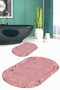 Digital Printed Non-Slip Base Washable Oval Bath Mat Set of 2 Toilet Seat Covers - 4
