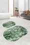Digital Printed Non-Slip Base Washable Oval Bath Mat Set of 2 Toilet Seat Covers - 6