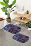 Digital Printed Non-Slip Base Washable Oval Bath Mat Set of 2 Toilet Seat Covers - 5