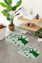 Printed Non-Slip Base Washable Cat Pattern Oval Bath Mat Set of 2 Toilet Seat Covers - 7