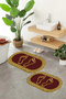 Digital Non-Slip Base Washable Footprint Pattern Oval Bathroom Mat Set of 2 Toilet Mats - 3