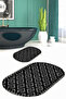 Digital Printed Non-Slip Base Washable Oval Bath Mat Set of 2 Toilet Seat Covers - 2