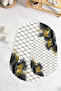 Digital Non-Slip Base Washable Flower Pattern Oval Bath Mat Set of 2 Toilet Seat Covers - 2