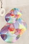 Printed Non-Slip Base Washable Flower Pattern Oval Bath Mat Set of 2 Toilet Seat Covers - 5