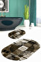 Digital Printed Non-Slip Base Washable Oval Bath Mat Set of 2 Toilet Seat Covers - 4