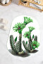 Printed Non-Slip Base Washable Cactus Pattern Oval Bath Mat Set of 2 Toilet Seat Covers - 5