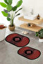 Digital Printed Non-Slip Base Washable Oval Bath Mat Set of 2 Toilet Seat Covers - 3