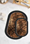 Digital Printed Non-Slip Base Washable Oval Bath Mat Set of 2 Toilet Seat Covers