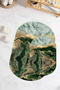 Digital Non-Slip Base Washable Marble Pattern Oval Bath Mat Set of 2 Toilet Mats - 6