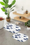 Printed Non-Slip Base Washable Fish Pattern Oval Bath Mat Set of 2 Toilet Seat Covers - 8