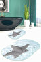 3D Printed Non-Slip Base Washable Oval Bath Mat Set of 2 Toilet Seat Covers - 2