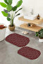 Digital Printed Non-Slip Base Washable Oval Bath Mat Set of 2 Toilet Seat Covers