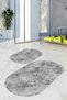 Digital Printed Non-Slip Base Washable Oval Bath Mat Set of 2 Toilet Seat Covers - 7