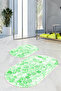 Digital Printed 3D Non-Slip Base Washable Oval Bath Mat Set of 2 Toilet Seats - 8