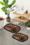 Digital Printed Non-Slip Base Washable Oval Bath Mat Set of 2 Toilet Seat Covers - 4