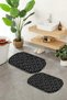 Digital Printed Non-Slip Base Washable Oval Bath Mat Set of 2 Toilet Seat Covers