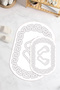 Digital Non-Slip Base Washable Footprint Pattern Oval Bathroom Mat Set of 2 Toilet Mats - 7