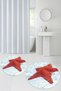 3D Printed Non-Slip Base Washable Round Bath Mat Set of 2 Toilet Seat Covers - 7