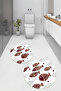 Printed Non-Slip Base Washable Fish Pattern Round Bath Mat Set of 2 Toilet Seat Covers - 7
