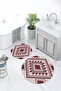 Printed Non-Slip Base Washable Round Bath Mat Set of 2 Toilet Seat Covers - 3