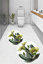 Printed Washable Cactus Pattern Round Bath Mat Set of 2 Toilet Seat Covers - 7