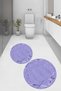 Printed Non-Slip Base Washable Round Bath Mat Set of 2 Toilet Seat Covers - 3