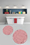 Printed Non-Slip Base Washable Round Bath Mat Set of 2 Toilet Seat Covers - 3