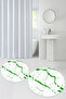 Non-Slip Base Washable Marble Pattern Round Bathroom Mat Set of 2 Toilet Mats - 7