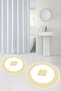 Printed Non-Slip Base Washable Framed Round Bathroom Mat Set of 2 Toilet Mats - 8