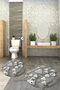 Digital Printed 3D Washable Round Bath Mat Set of 2 Toilet Seat Covers - 6