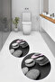 Digital Printed 3D Washable Round Bath Mat Set of 2 Toilet Seat Covers - 6