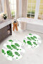 Printed Non-Slip Base Washable Fish Pattern Round Bath Mat Set of 2 Toilet Seat Covers - 3
