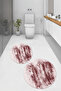 3D Printed Non-Slip Base Washable Round Bath Mat Set of 2 Toilet Seat Covers - 8