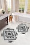 Printed Non-Slip Base Washable Round Bath Mat Set of 2 Toilet Seat Covers - 4
