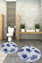 Printed Washable Cactus Pattern Round Bath Mat Set of 2 Toilet Seat Covers - 6