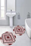 Printed Non-Slip Base Washable Round Bath Mat Set of 2 Toilet Seat Covers - 5
