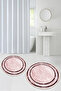 Printed Non-Slip Base Washable Framed Round Bathroom Mat Set of 2 Toilet Mats - 7