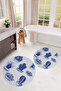 Printed Washable Cactus Pattern Round Bath Mat Set of 2 Toilet Seat Covers - 2