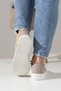 Beige Women's Casual Sneaker Shoes High Sole with Linen and Color Options - 8