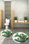 Printed Washable Cactus Pattern Round Bath Mat Set of 2 Toilet Seat Covers - 6