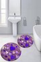 Digital Printed 3D Washable Round Bath Mat Set of 2 Toilet Seat Covers - 3