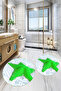 3D Printed Non-Slip Base Washable Round Bath Mat Set of 2 Toilet Seat Covers - 5