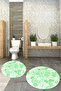 Digital Printed 3D Washable Round Bath Mat Set of 2 Toilet Seat Covers - 5