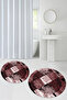 Printed Non-Slip Base Washable Round Bath Mat Set of 2 Toilet Seat Covers - 8