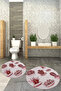 Printed Washable Cactus Pattern Round Bath Mat Set of 2 Toilet Seat Covers - 6