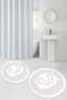 Non-Slip Base Washable Footprint Pattern Round Bathroom Mat Set of 2 Toilet Mats - 8